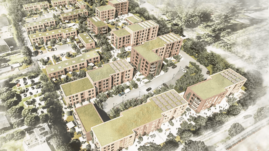 Visualisation showing what the Triumphbyen property in Espergærde will look like once construction is complete