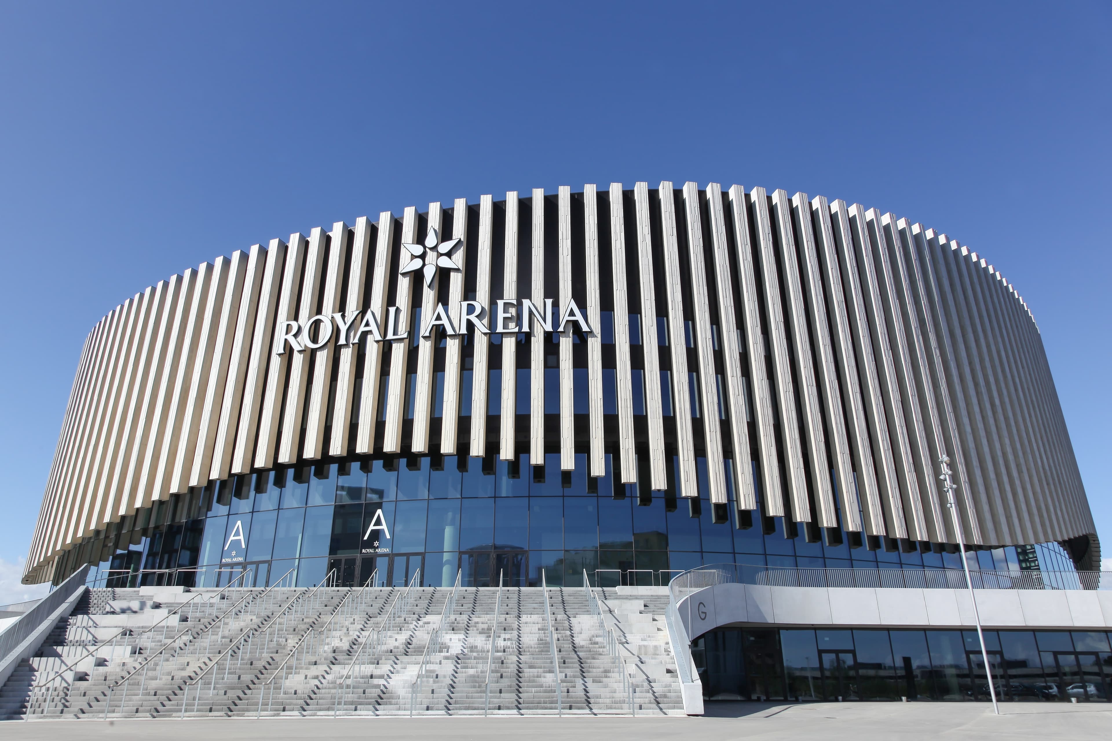 The facade of Royal Arena on a summer day
