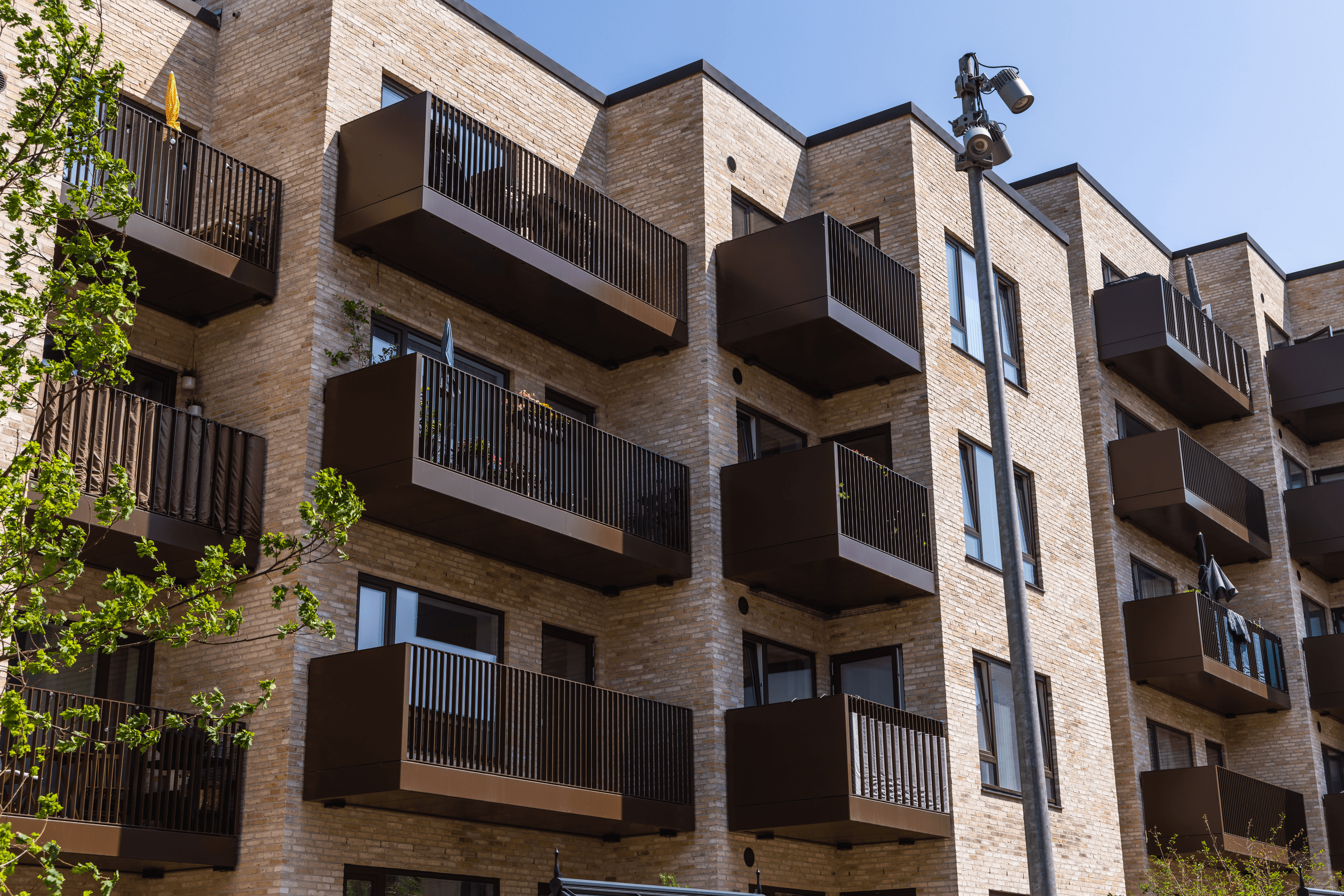 Exterior view of Lynghaven showing balconies on the building façade
