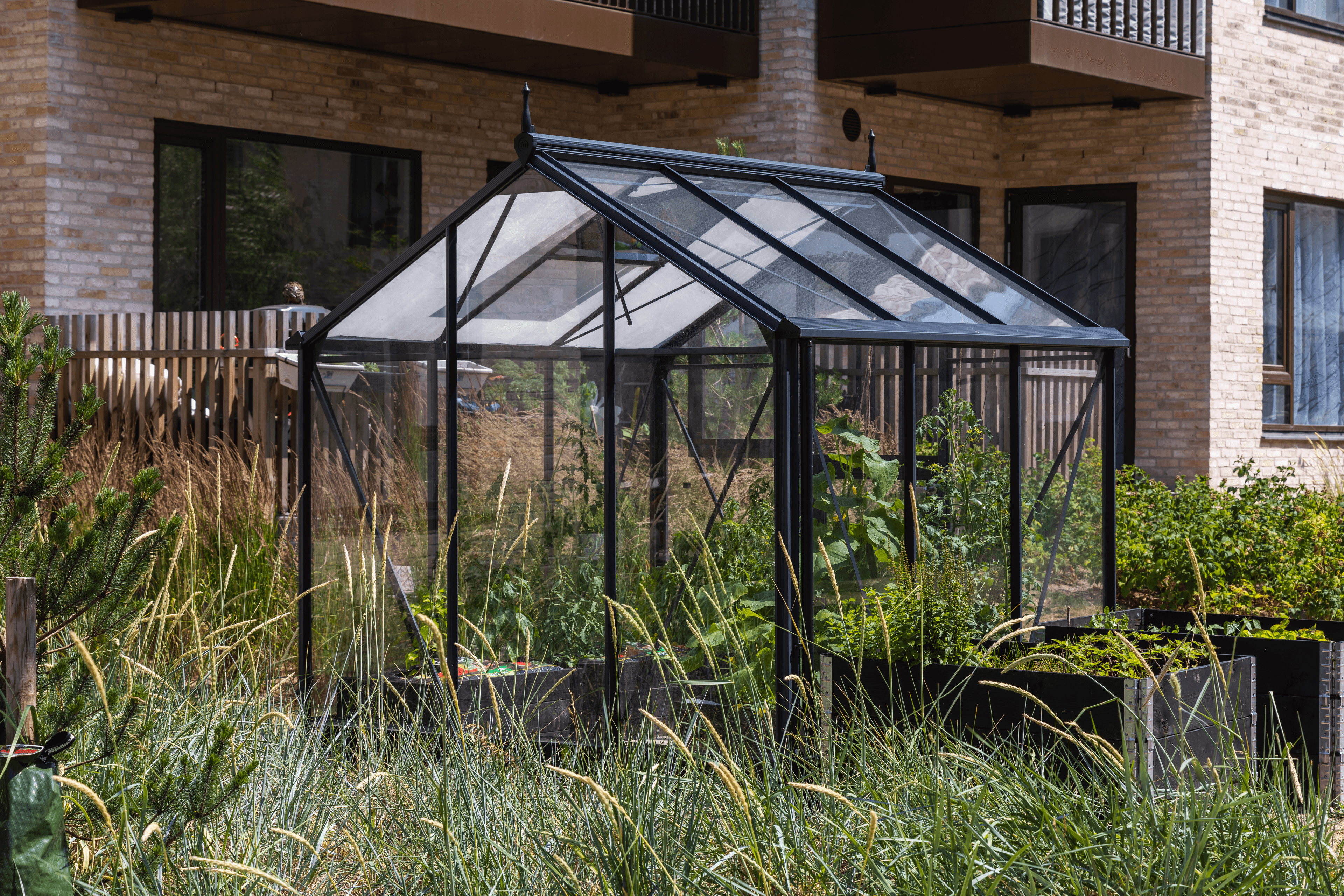 Exterior view of the greenhouse at Lynghaven located in the outdoor area