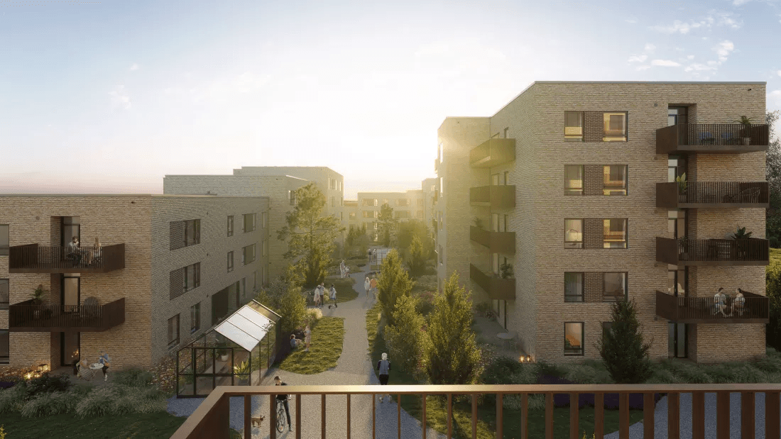 Visualisation of the property Lynghaven in Hedehusene showing property and courtyard