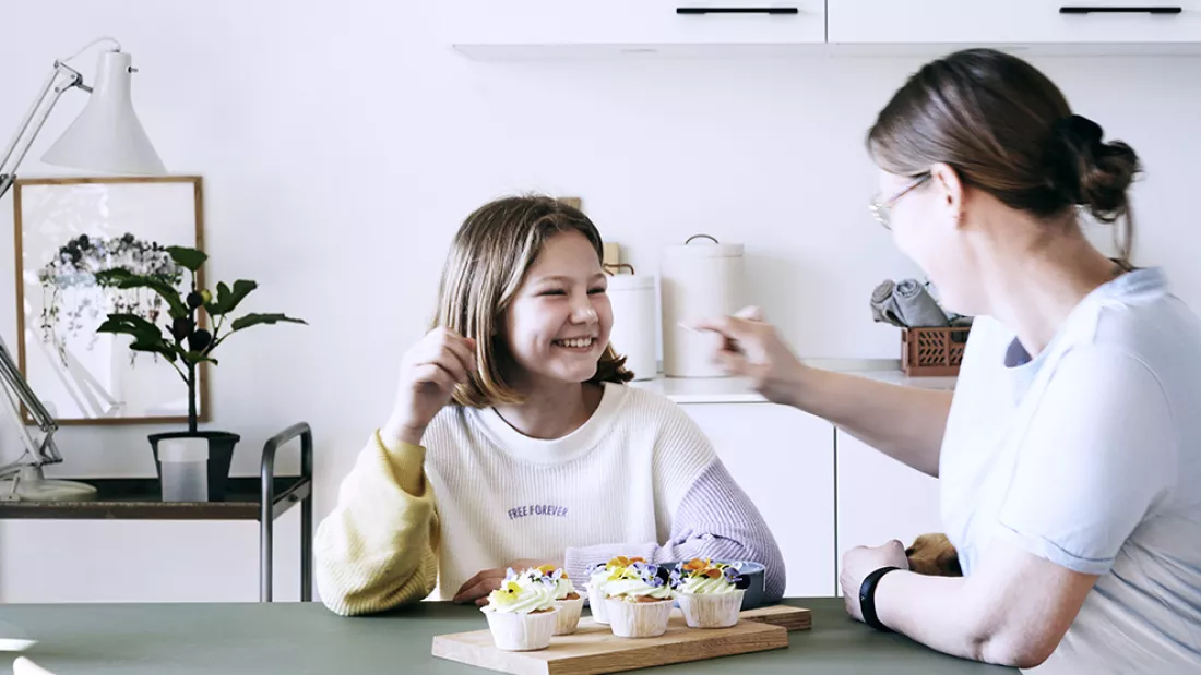 Mother and daughter having fun 