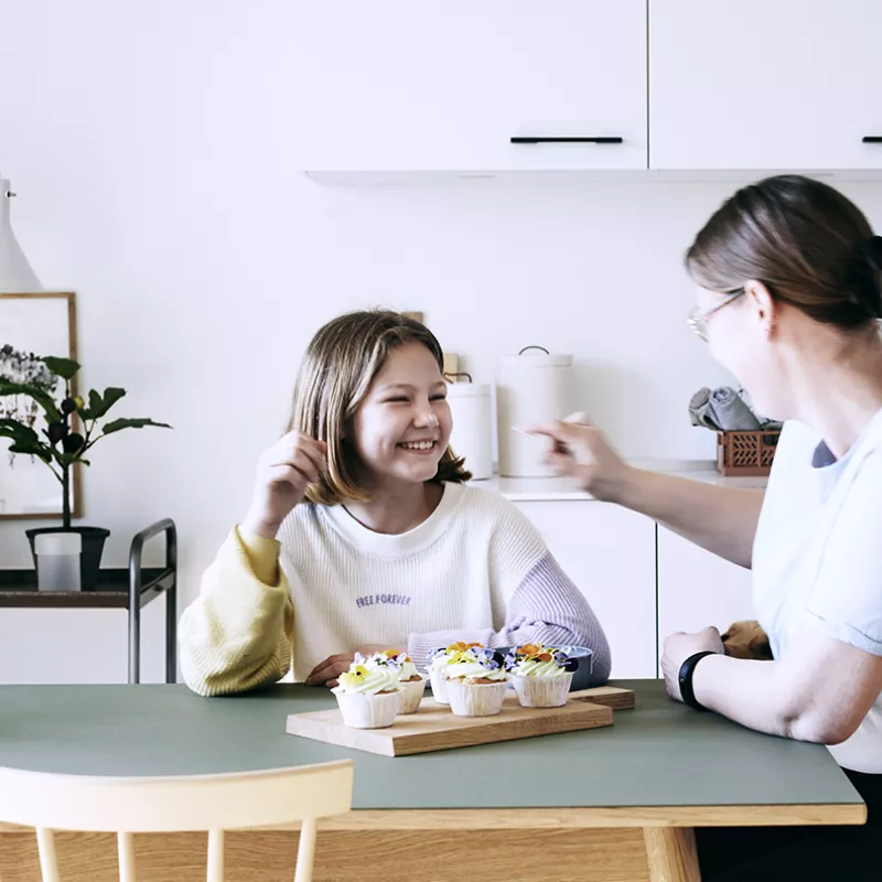 Mother and daughter having fun 